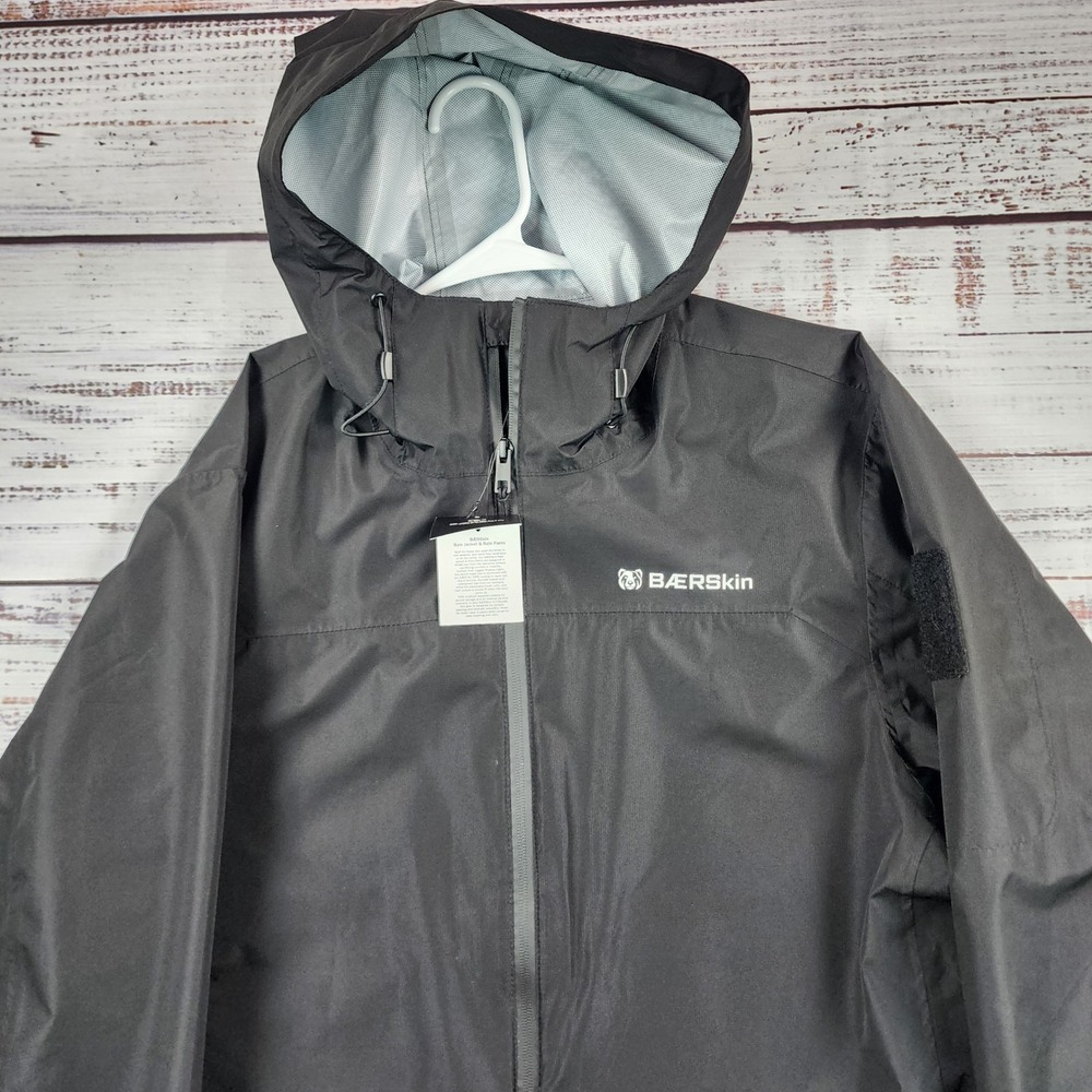 BAERSkin Tactical Rain Jacket Men's Medium M Black Waterproof NWT